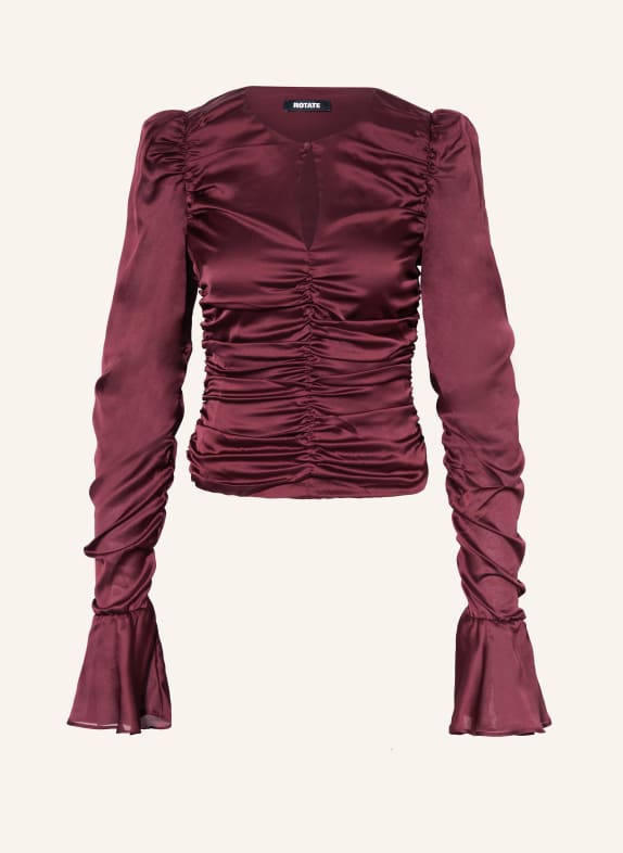 ROTATE satynowa bluzka CIEMNOCZERWONY