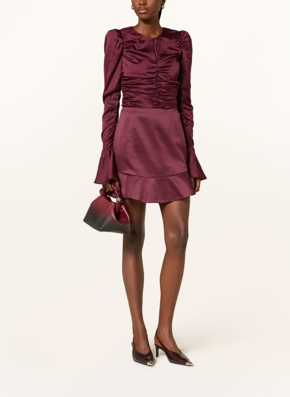 ROTATE satijnen blouse DONKERROOD