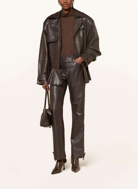 ROTATE leren broek BRUIN