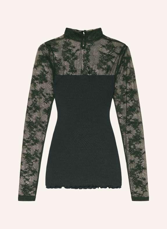 rosemunde Longsleeve BALTA im Materialmix DUNKELGRÜN