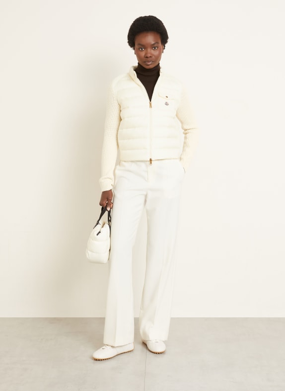 MONCLER Daunenjacke im Materialmix ECRU