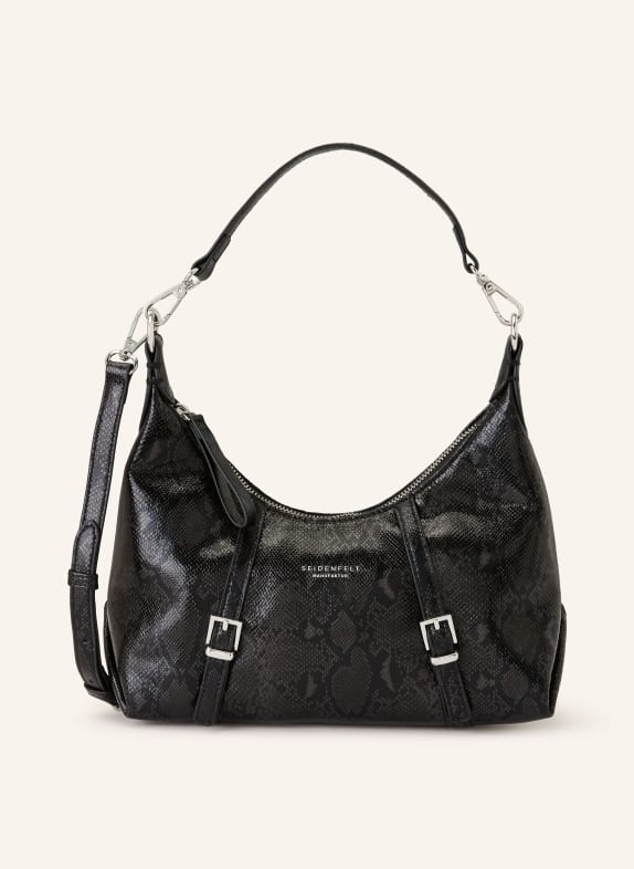 SEIDENFELT Handtasche LILLEBY SCHWARZ / SILBER / GRAU