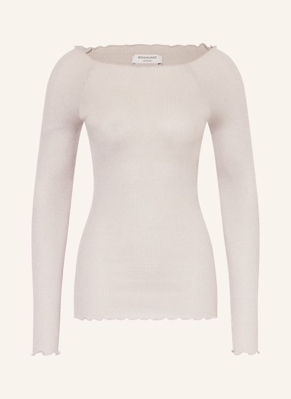 rosemunde Longsleeve BLISS mit Seide und Glitzergarn SILBER