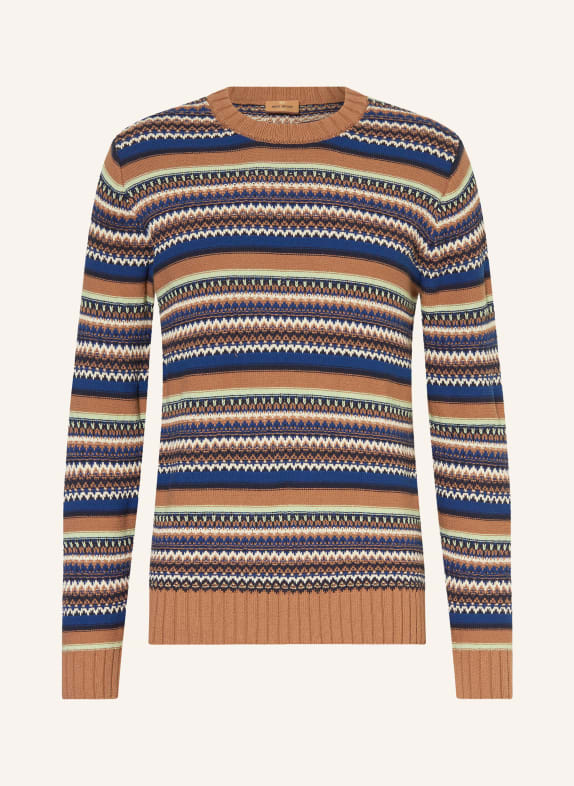 MOS MOSH Gallery Pullover MMGALDO BRAUN / BEIGE / BLAU