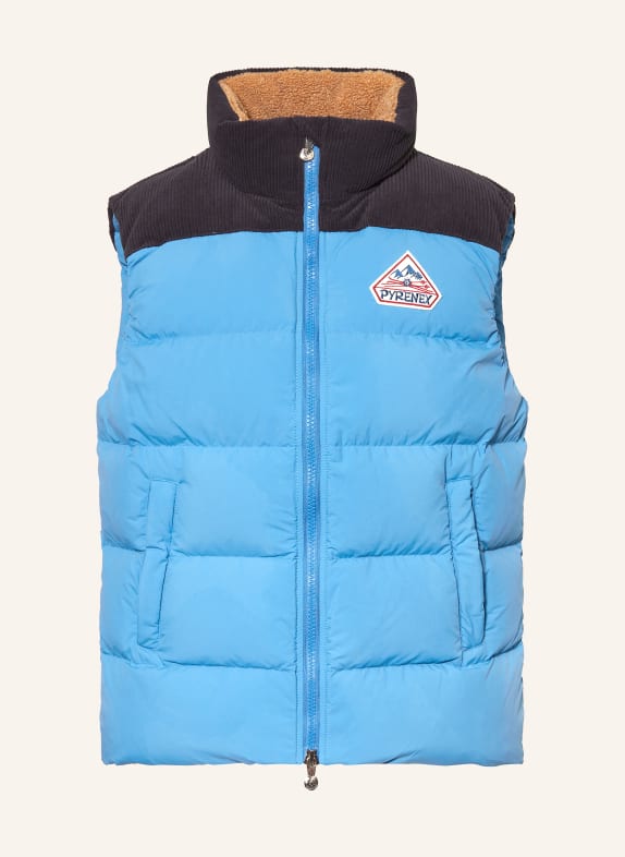 PYRENEX Daunenweste RETRO JOHN im Materialmix TÜRKIS / DUNKELGRAU