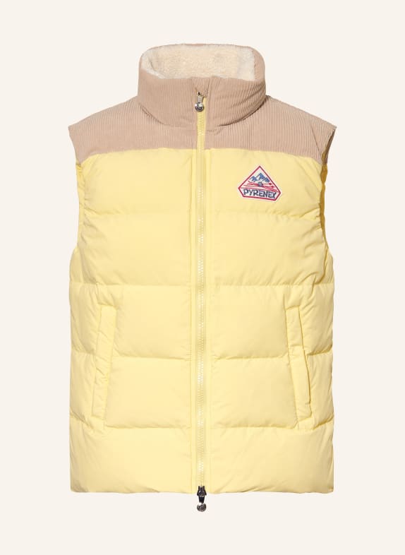 PYRENEX Daunenweste RETRO JOHN im Materialmix HELLGELB / BEIGE