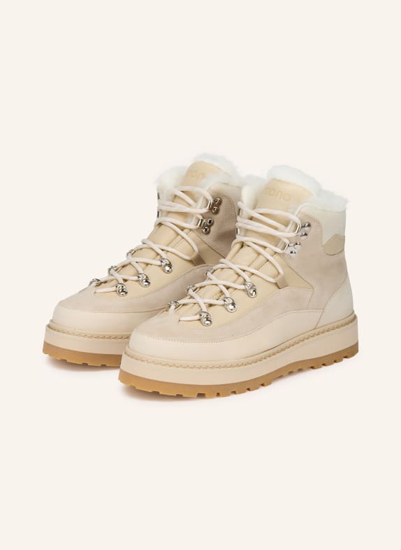 mono Lace-up boots TAG CAP CREAM