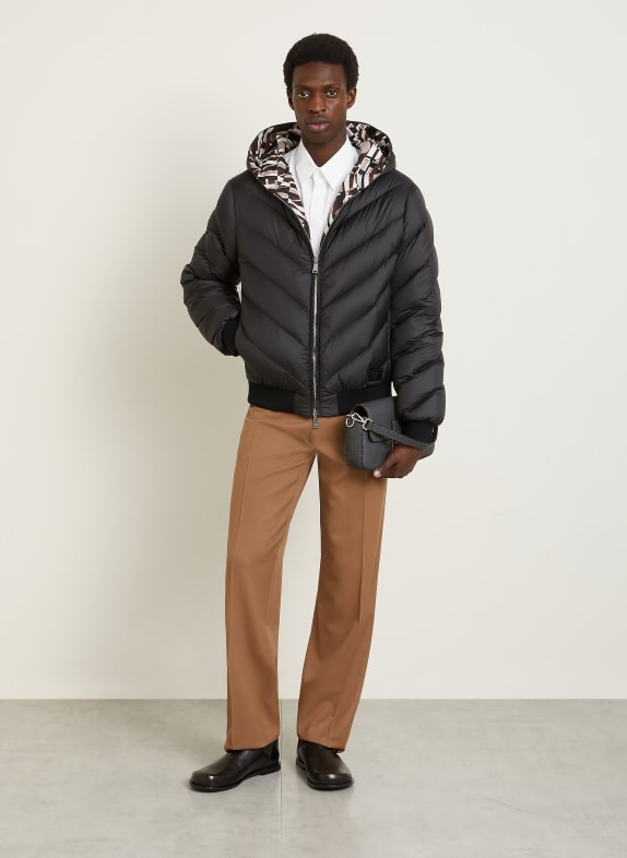 FENDI Daunenjacke zum Wenden SCHWARZ / BRAUN / WEISS
