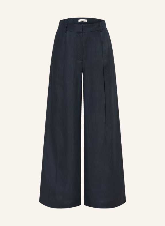 SELECTED Femme Marlenehose mit Leinen DUNKELBLAU