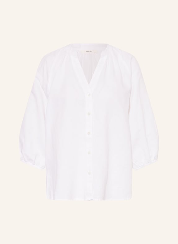 SELECTED Femme Bluzka z lnu z rękawami 3/4 BIAŁY