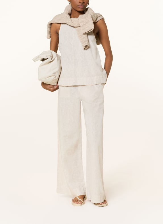 SELECTED Top mit Leinen BEIGE