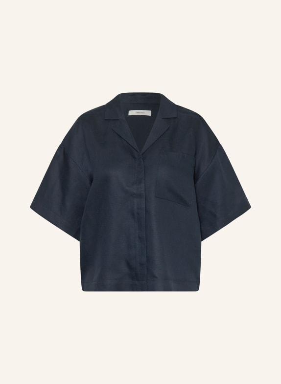 SELECTED Femme Blouse en lin BLEU FONCÉ