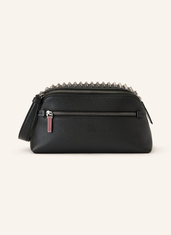 Christian Louboutin Clutch FUNKY TRAVEL POUCH with studs BLACK / SILVER