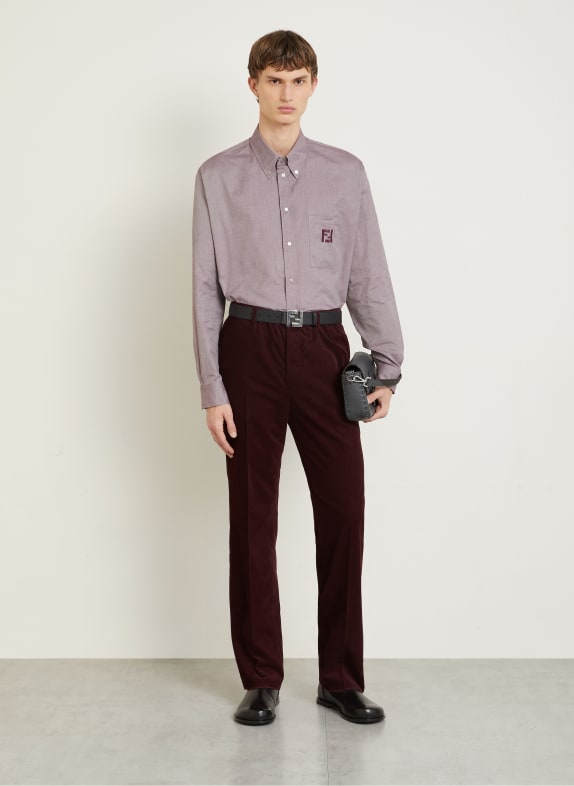 FENDI Hemd Comfort Fit DUNKELLILA