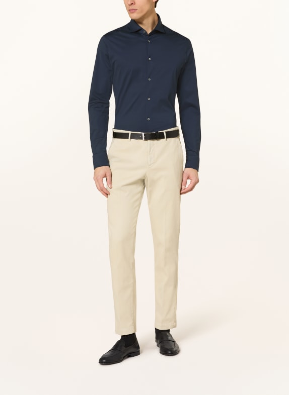 Stefan Brandt Jersey shirt Slim Fit DONKERBLAUW