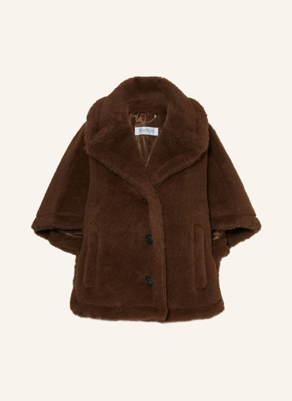 Max Mara Teddyfell-Cape CORVINO mit Alpaka BRAUN