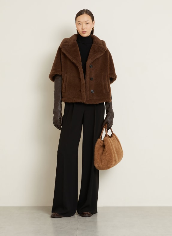 Max Mara Teddyfell-Cape CORVINO mit Alpaka BRAUN
