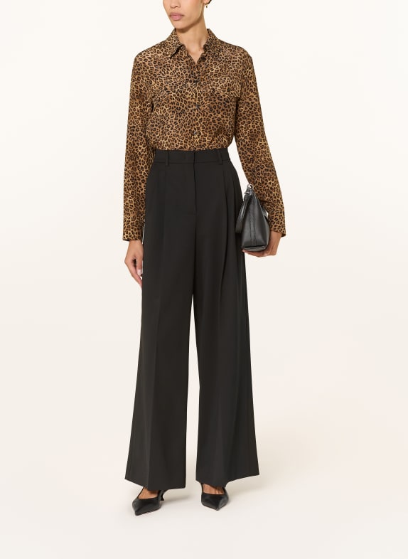 WEEKEND Max Mara Overhemdblouse LEMMA van zijde CAMEL / MARRON FONCÉ / ZWART