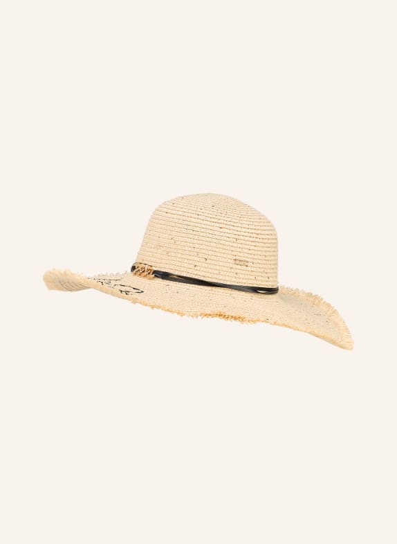 LIU JO Slaměný klobouk s flitry SVĚTLE HNĚDÁ