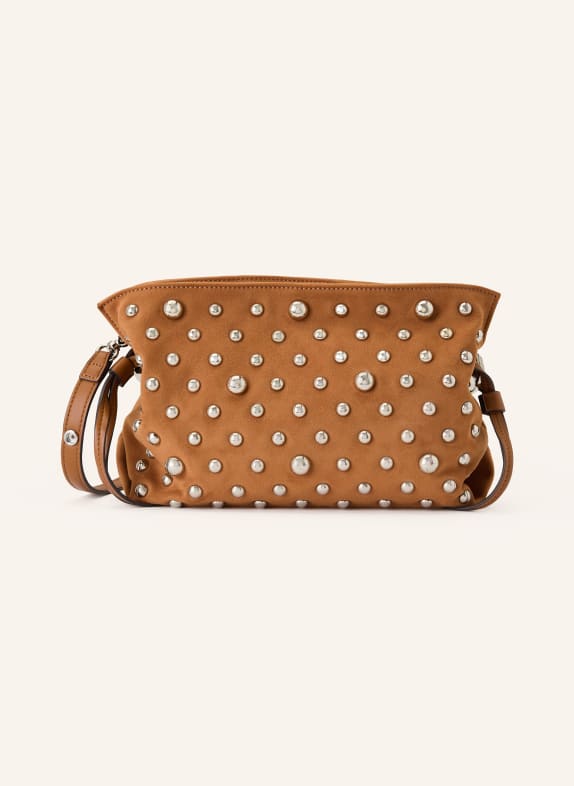 LIU JO Shoulder bag with studs BROWN
