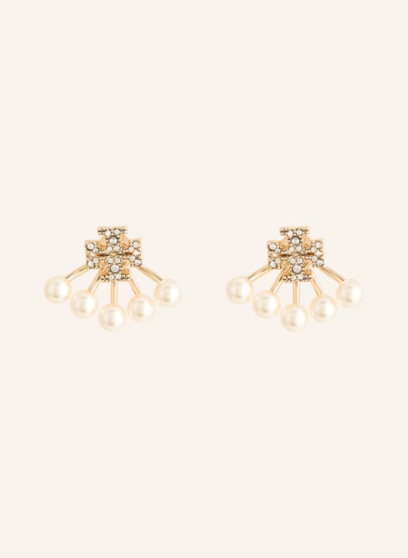 TORY BURCH KIRA stud earrings GOLD / WHITE