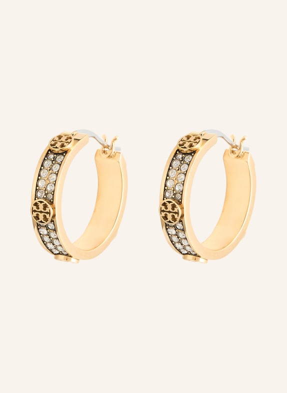TORY BURCH MILLER hoop earrings GOLD / WHITE