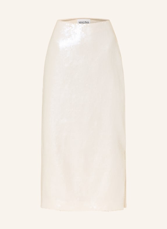 MALINA Rock CLARISSE mit Pailletten ECRU