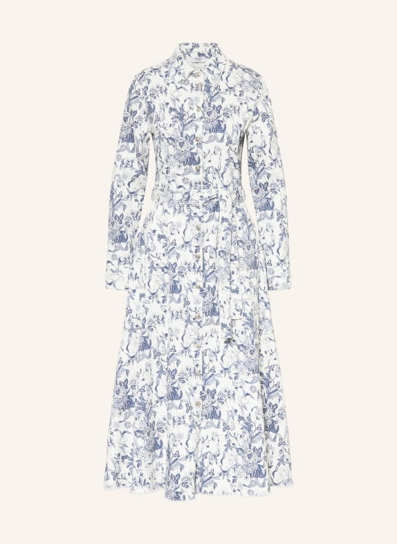 LIU JO Košilové šaty BÍLÁ / TMAVĚ MODRÁ