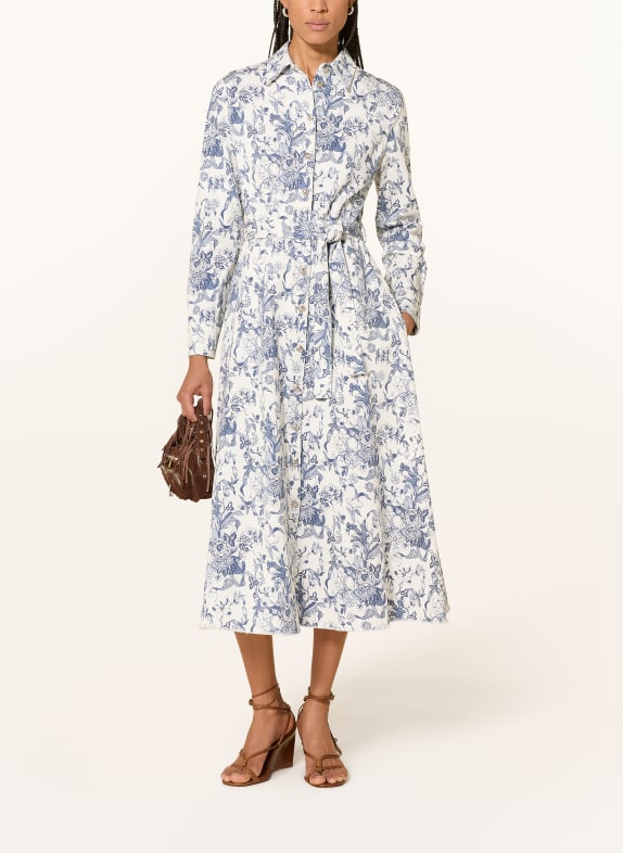 LIU JO Košilové šaty BÍLÁ / TMAVĚ MODRÁ