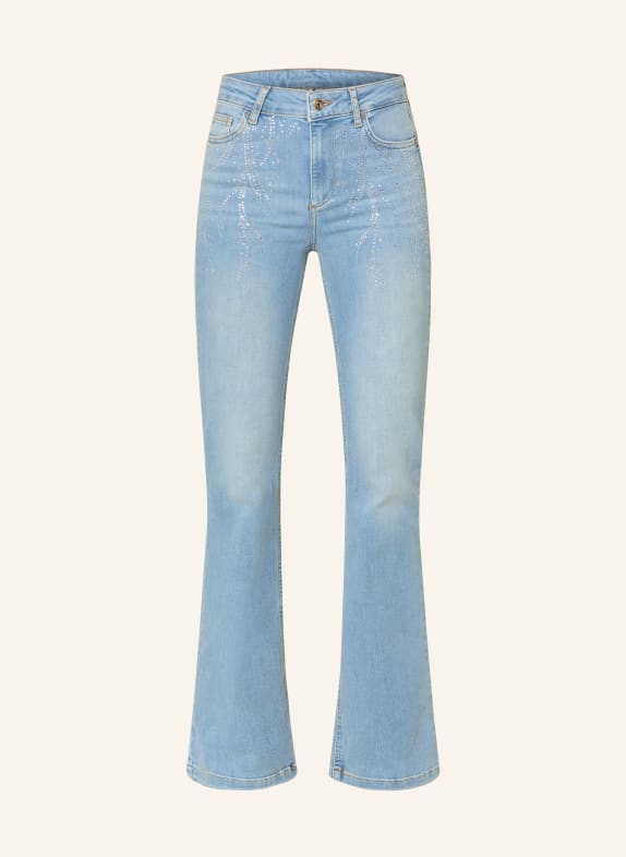 LIU JO Flared Jeans BEAT mit Schmucksteinen 79061 Den.Blu l.rain stras