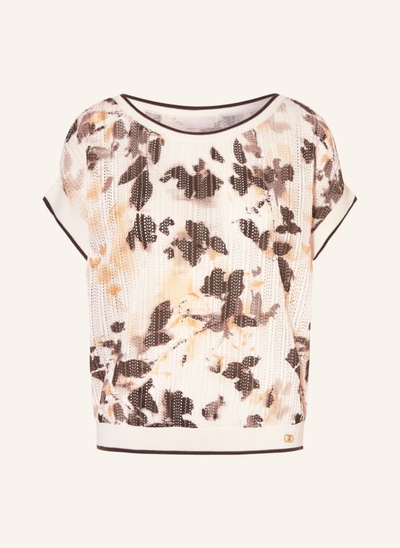 LIU JO Strickshirt CREME / DUNKELBRAUN / HELLORANGE