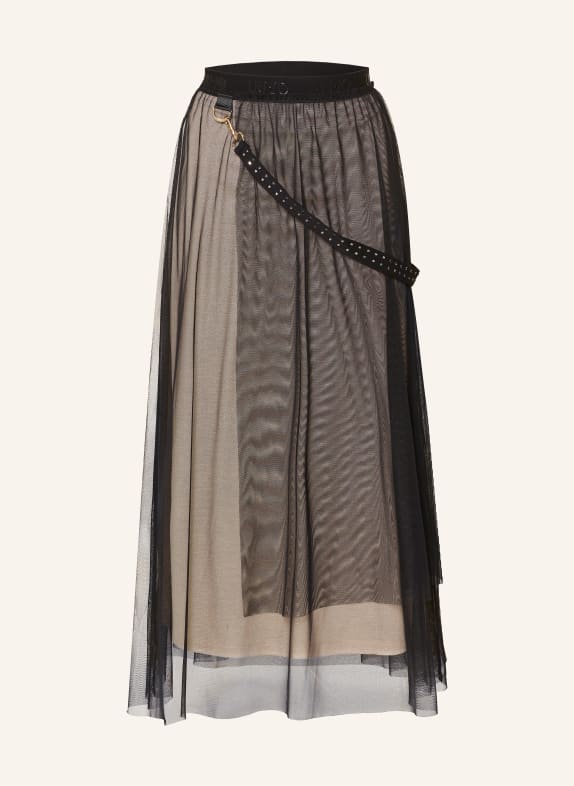 LIU JO Mesh-Rock SCHWARZ / CREME