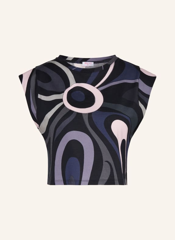 PUCCI Cropped-Top SCHWARZ / ROSA / BLAUGRAU