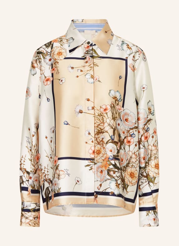 LIU JO košile TMAVĚ ORANŽOVÁ / KRÉMOVÁ / TMAVĚ MODRÁ