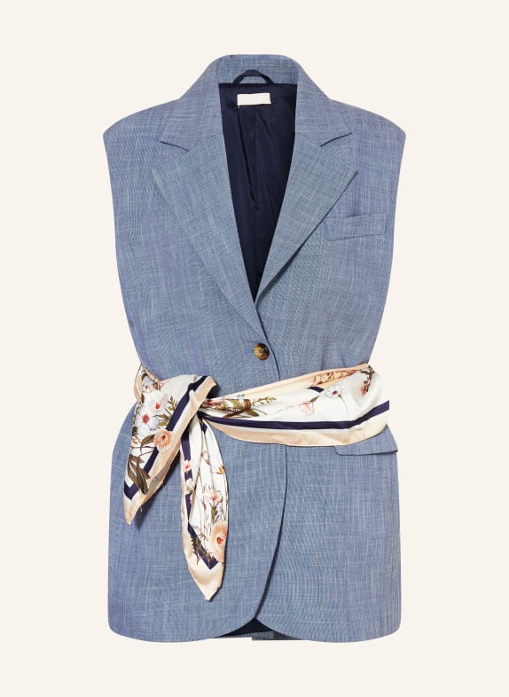 LIU JO Gilet blazer avec foulard amovible BLEU CLAIR / CRÈME / ORANGE CLAIR