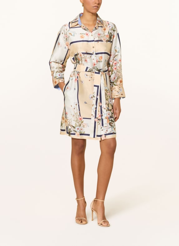 LIU JO Overhemdjurk CRÈME / LICHTORANJE / DONKERBLAUW