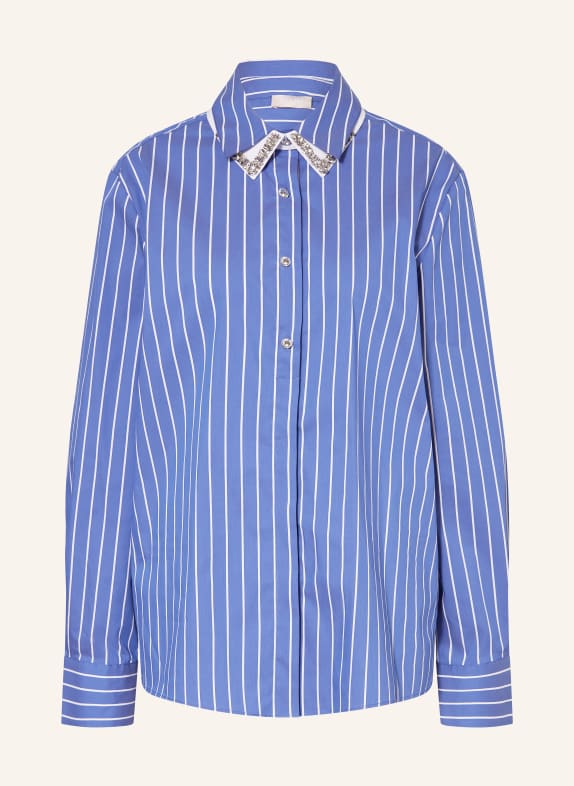 LIU JO Shirt blouse with detachable collar BLUE / WHITE