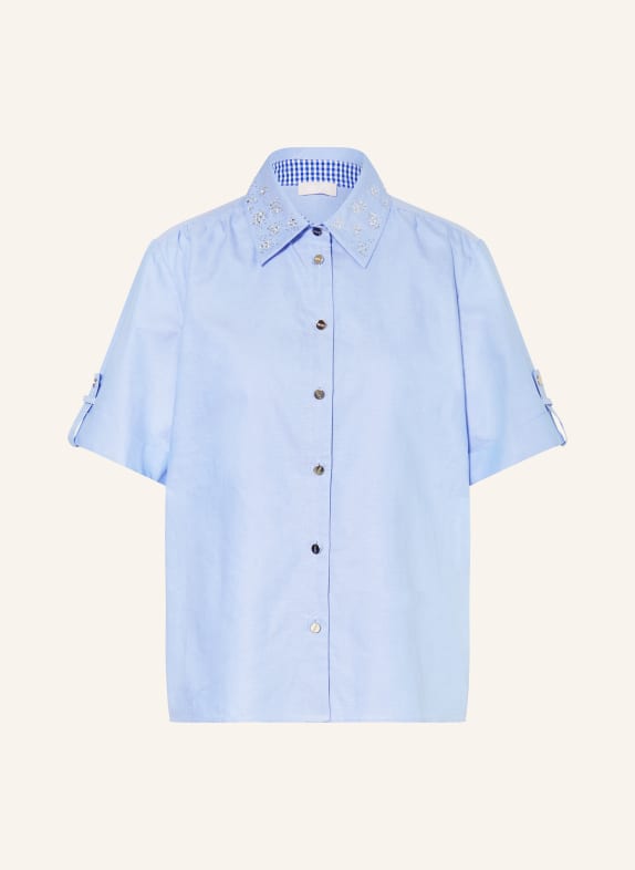 LIU JO Bluse mit Schmucksteinen HELLBLAU