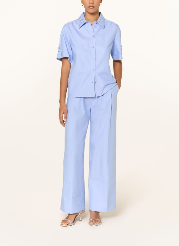 LIU JO Blouse met strass-steentjes LICHTBLAUW