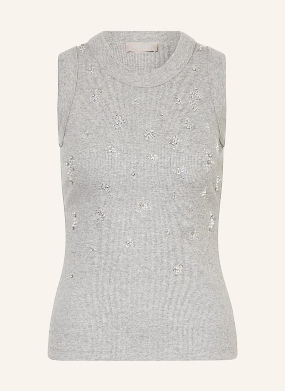 LIU JO Top with gemstones GRAY