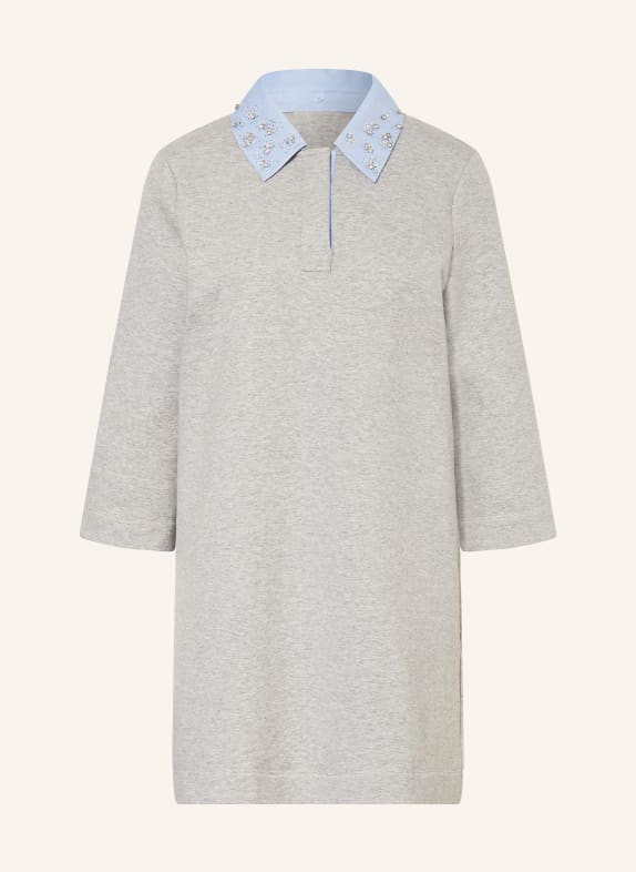 LIU JO Sweatkleid mit Schmucksteinen GRAU / HELLBLAU