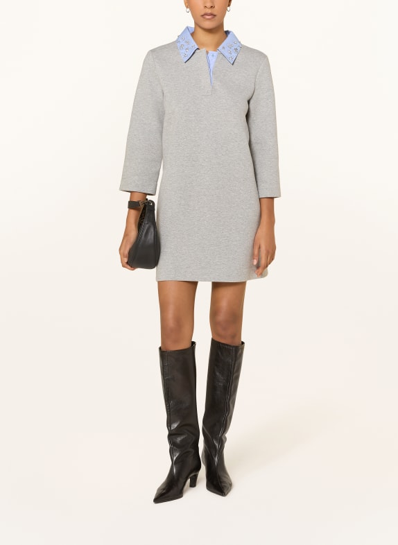 LIU JO Sweatkleid mit Schmucksteinen GRAU / HELLBLAU