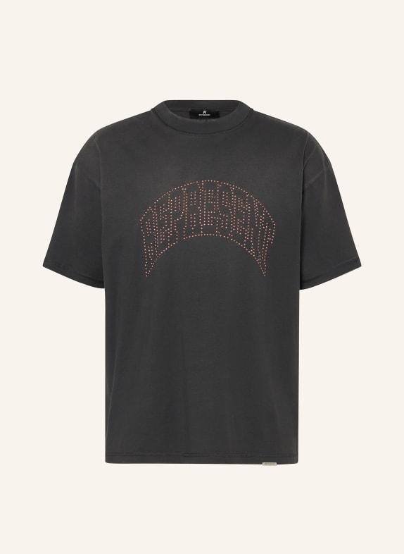 REPRESENT T-Shirt mit Nieten DUNKELGRAU