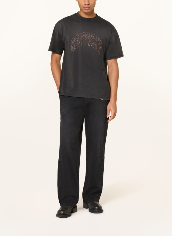 REPRESENT T-shirt met studs DONKERGRIJS