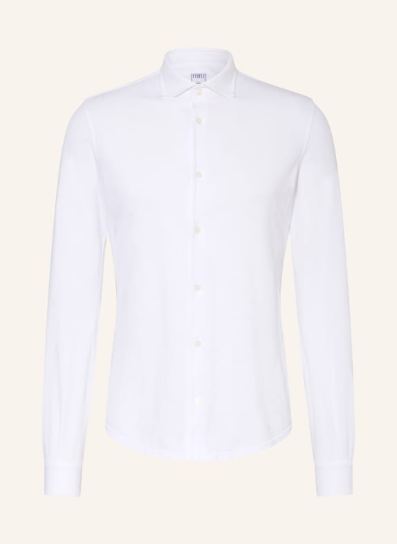 FEDELI Piqué-Hemd STELVE Slim Fit WEISS