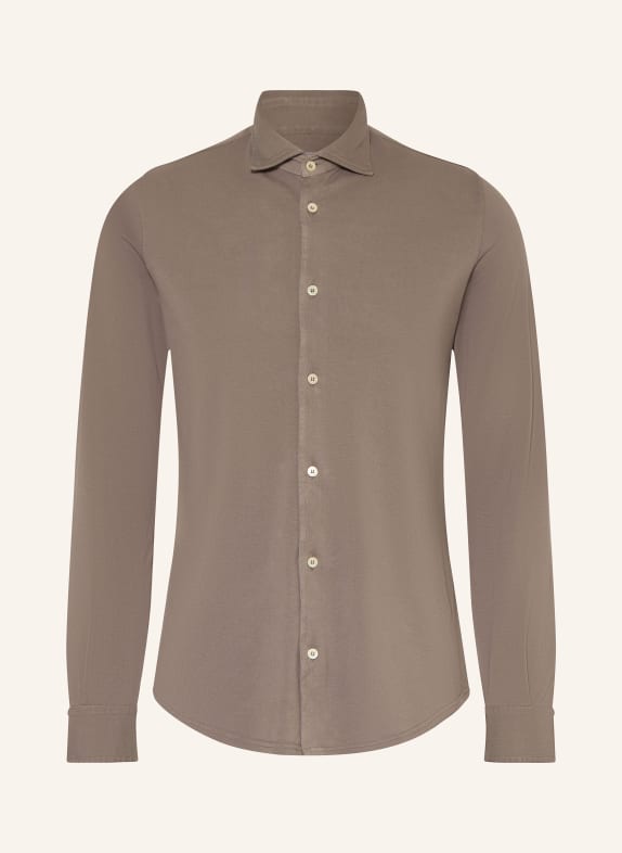 FEDELI Piqué-Hemd STELVE Slim Fit TAUPE