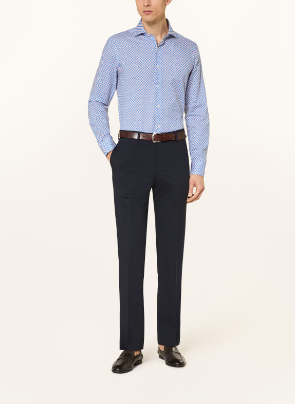 FEDELI Overhemd SEAN Regular Fit BLAUW / ZALM