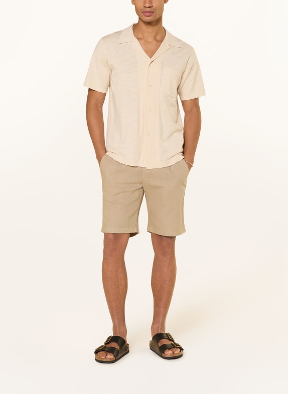 PAUL Chinoshorts Comfort Fit mit Leinen BEIGE