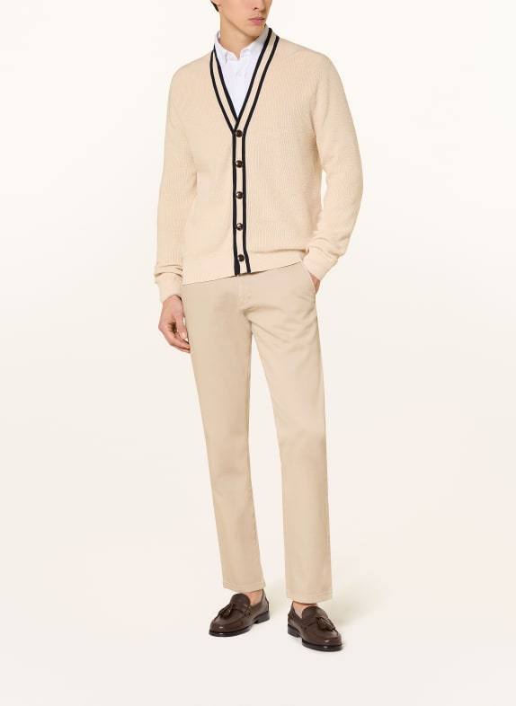 STROKESMAN'S Pantaloni chino din piqué, croi slim BEJ