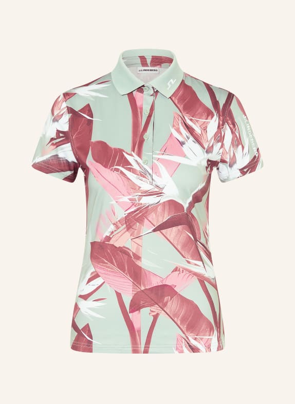 J.LINDEBERG Funktions-Poloshirt HELLGRÜN / ROT